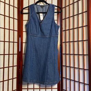 AE studio denim v neck dress nwt